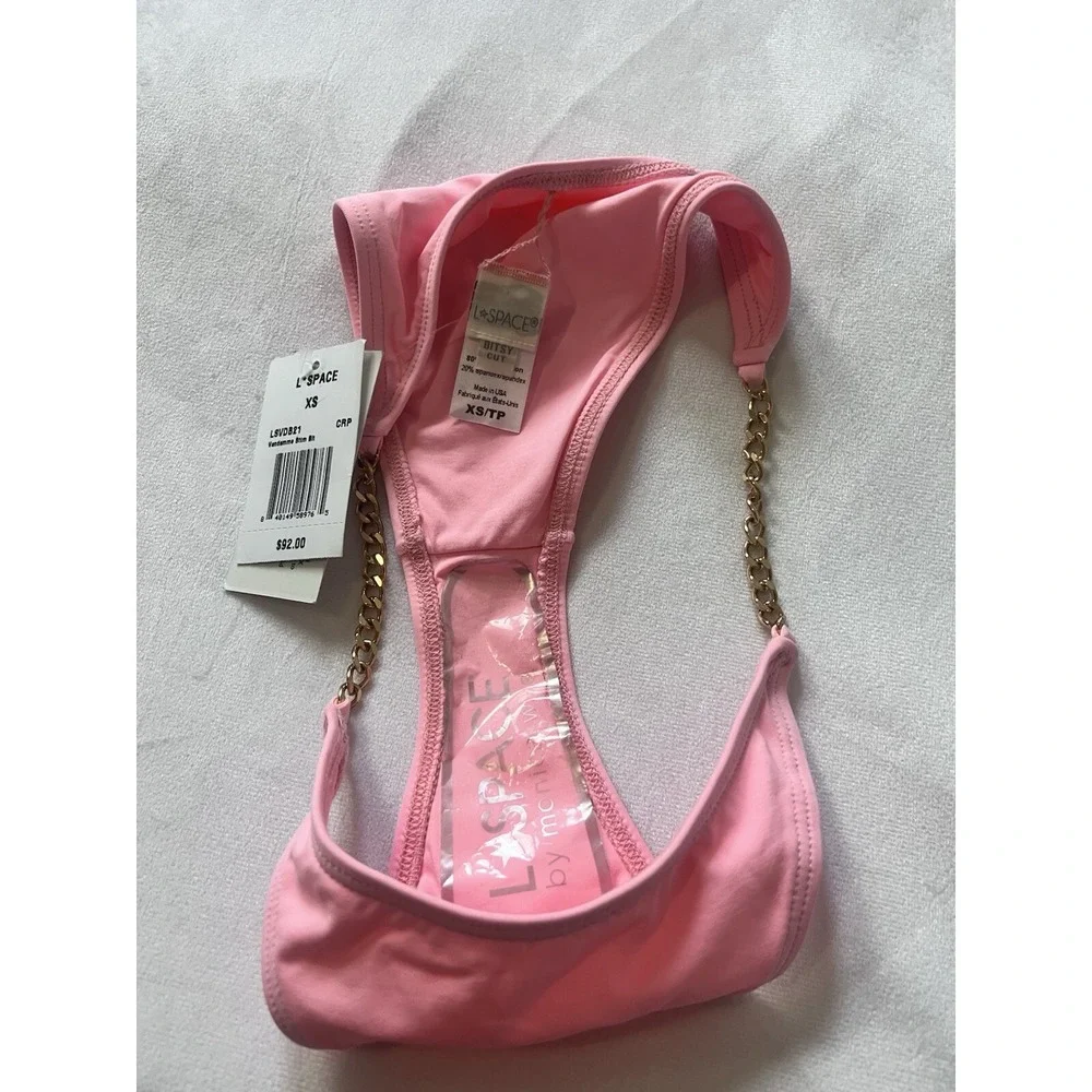 L*Space X Tessa Brooks Van Damme Bikini Bottom in Crystal Pink Size XS NWT $92